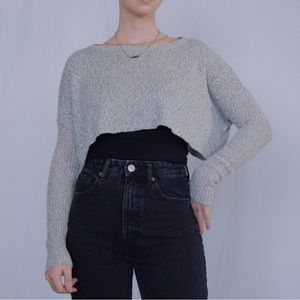 Grey Knit Crop Sweater
